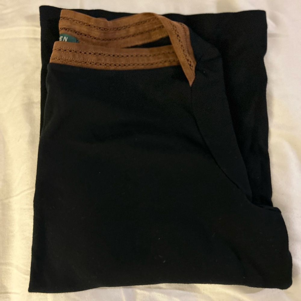 Lauren Ralph Lauren Black & Brown Lace 3/4 Sleeve Blouse Top size 1X - Picture 9 of 9